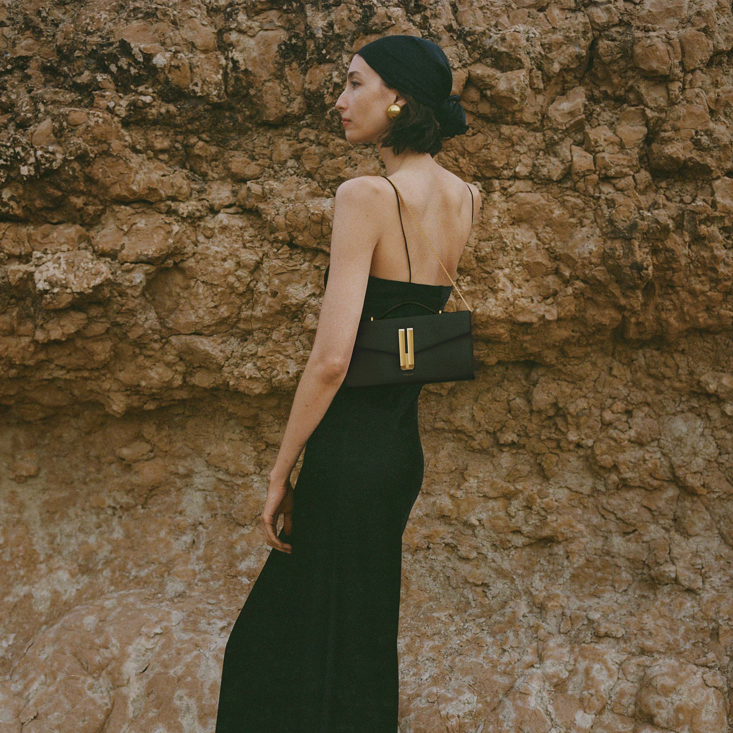 DeMellier The Vancouver Clutch black smooth