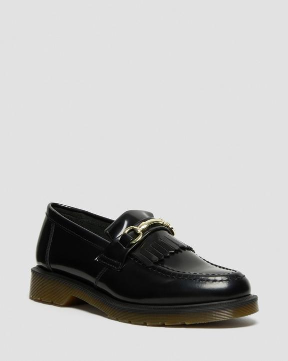 Martens Adrian Snaffle Smooth Leather Kiltie Loafers Black Mens UK