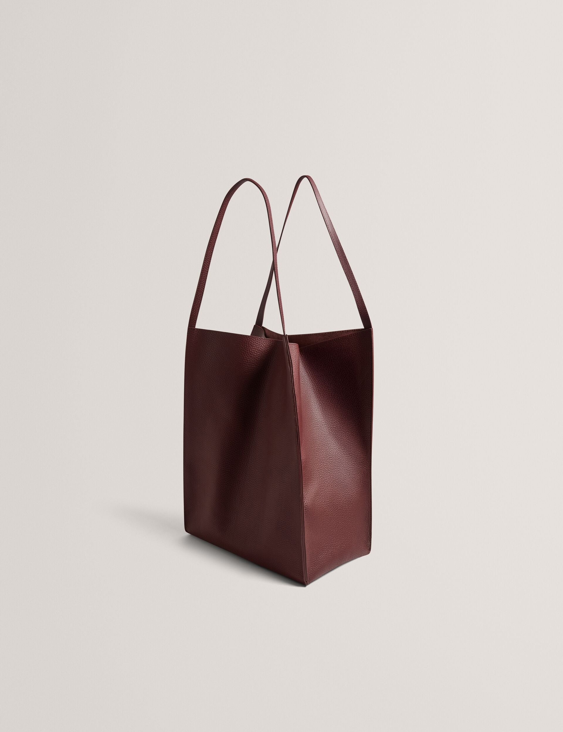 Ted Baker Tammila Tall Soft Leather Structured Tote Bag In Oxblood Women's