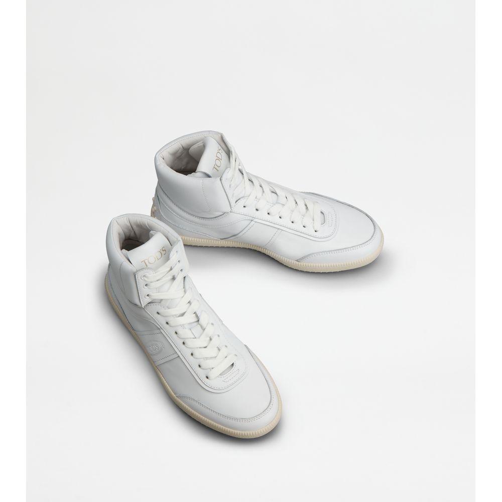 Tods Tabs Sneakers High-Top In Leather White Womens