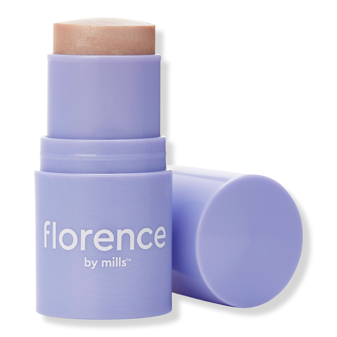 florence by mills Self-Reflecting Highlighter Stick, in use