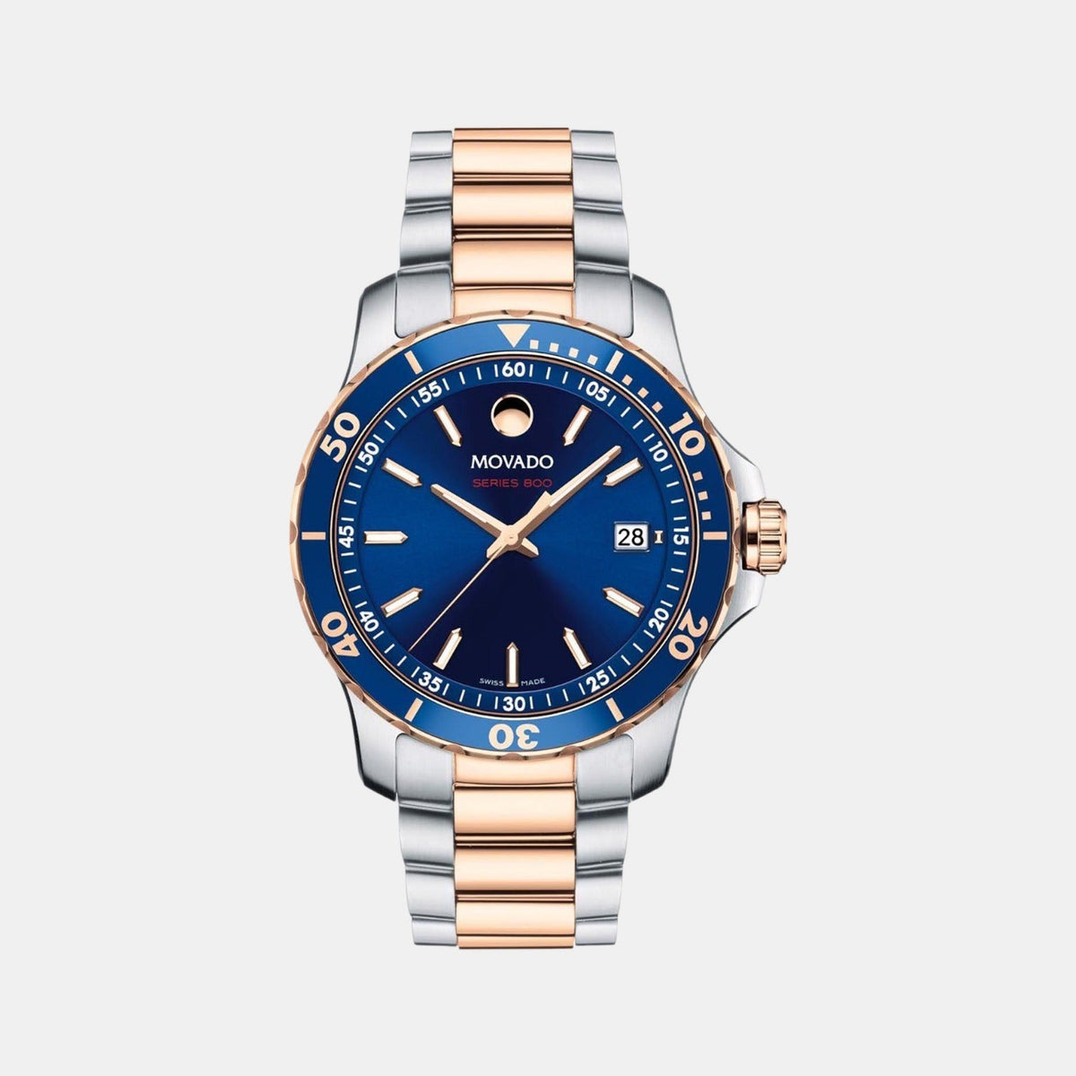 Movado Series 800 Men Quartz Blue Dial Analog Stainless Steel Watch 2600149