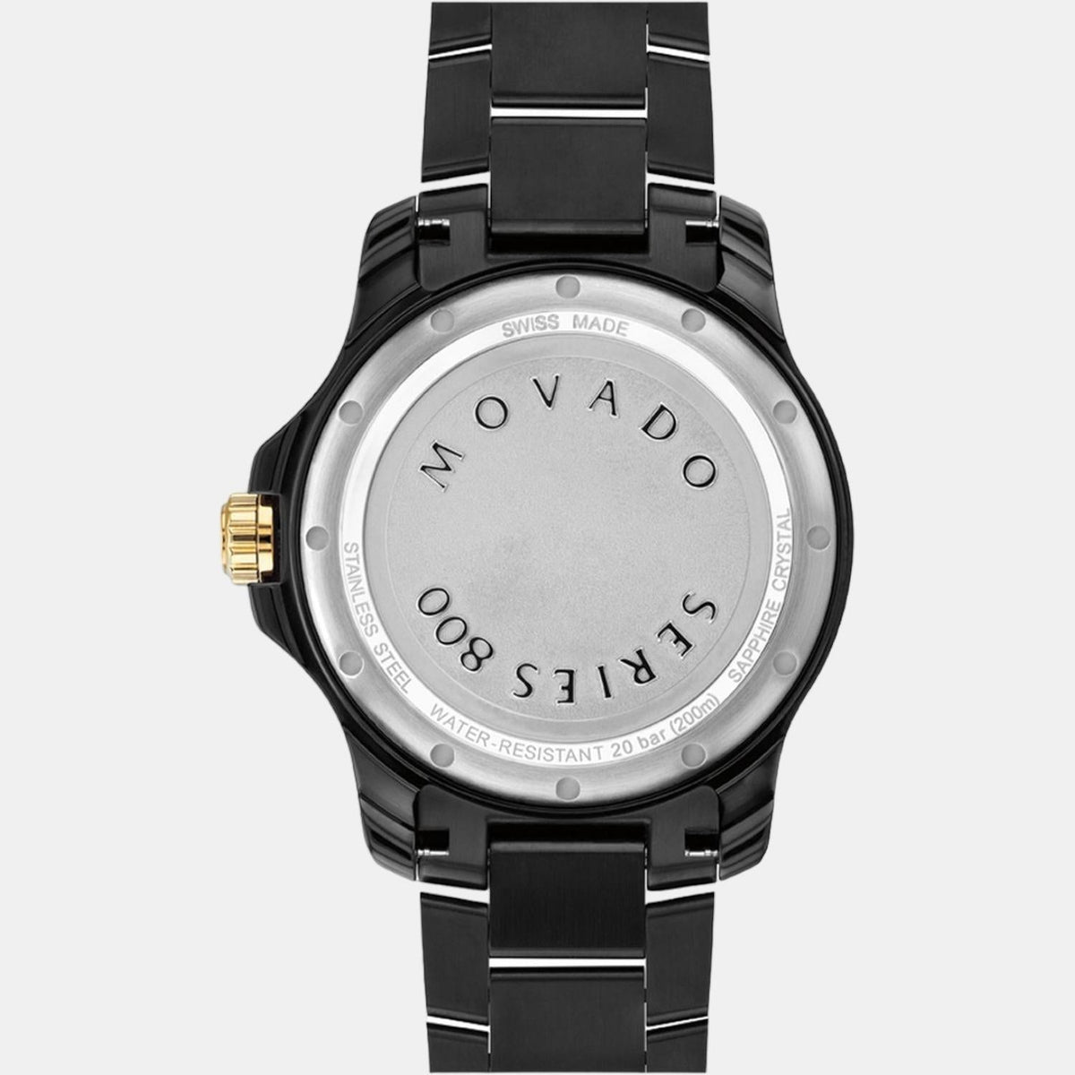 Movado Series 800 Men Quartz Black Dial Analog Stainless Steel Watch 2600161