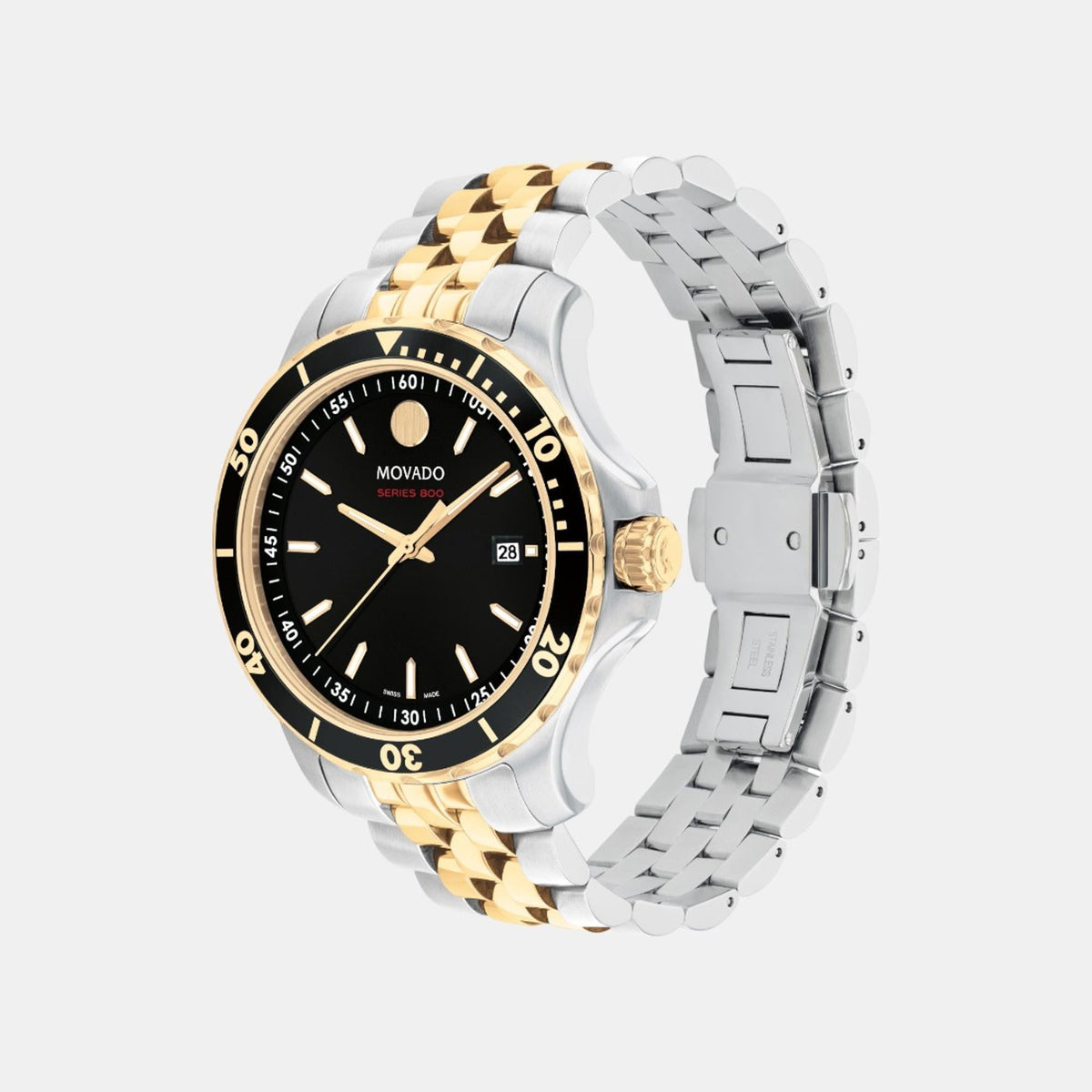 Movado Series 800 Men Quartz Black Dial Analog Stainless Steel Watch 2600182