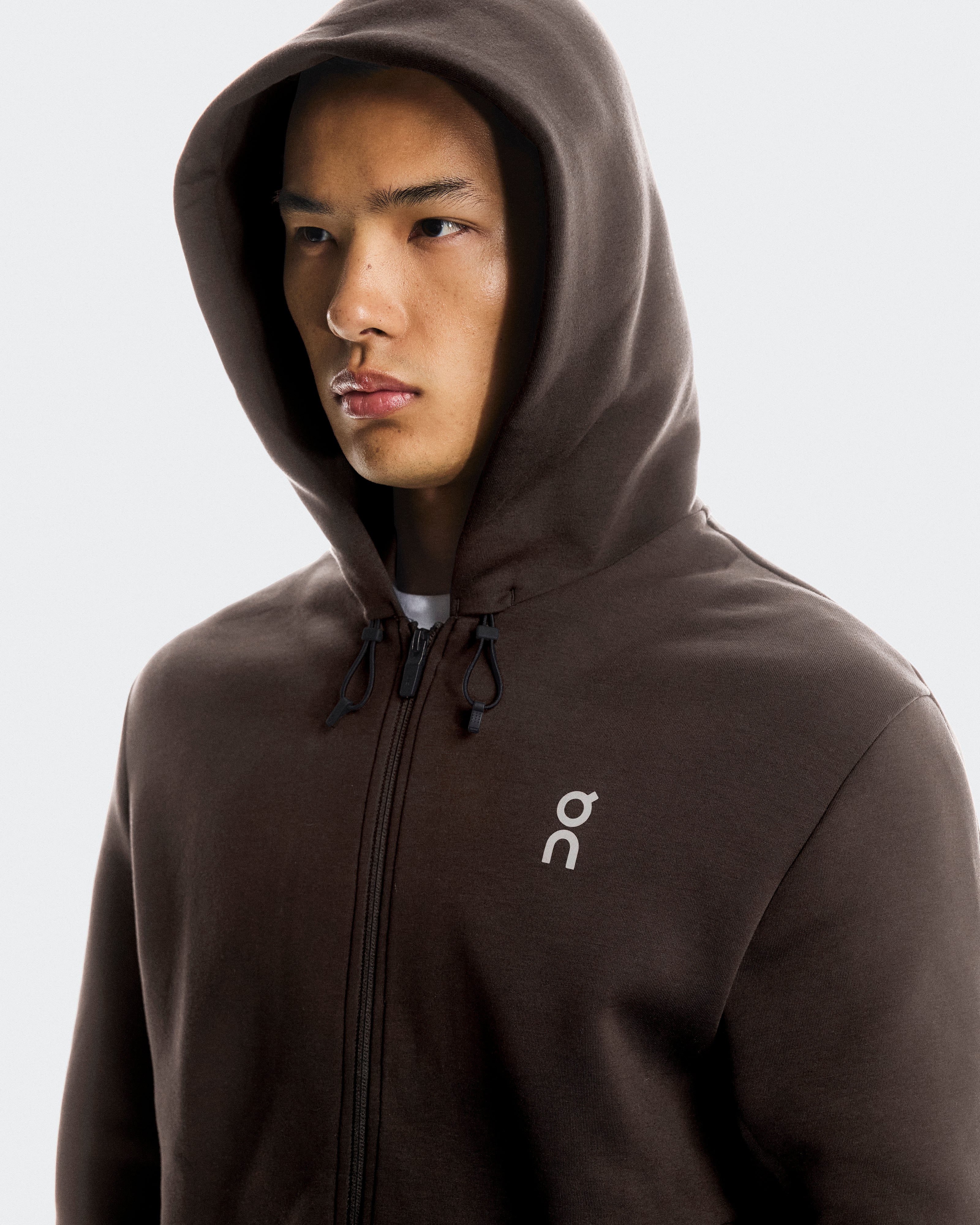 On Focus Tech Zip Hoodie Pebble