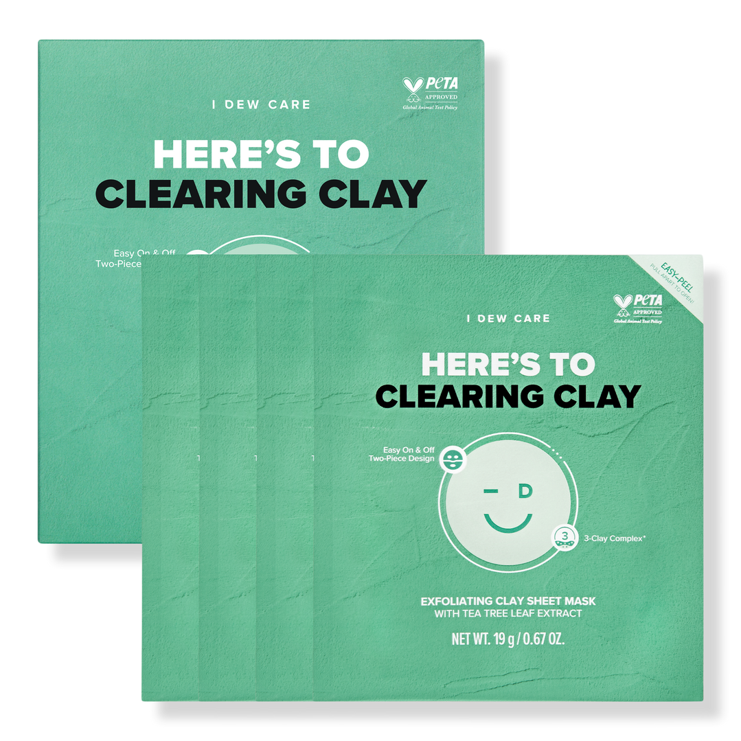 I Dew Care Here's To Clearing Clay Exfoliating Sheet Mask