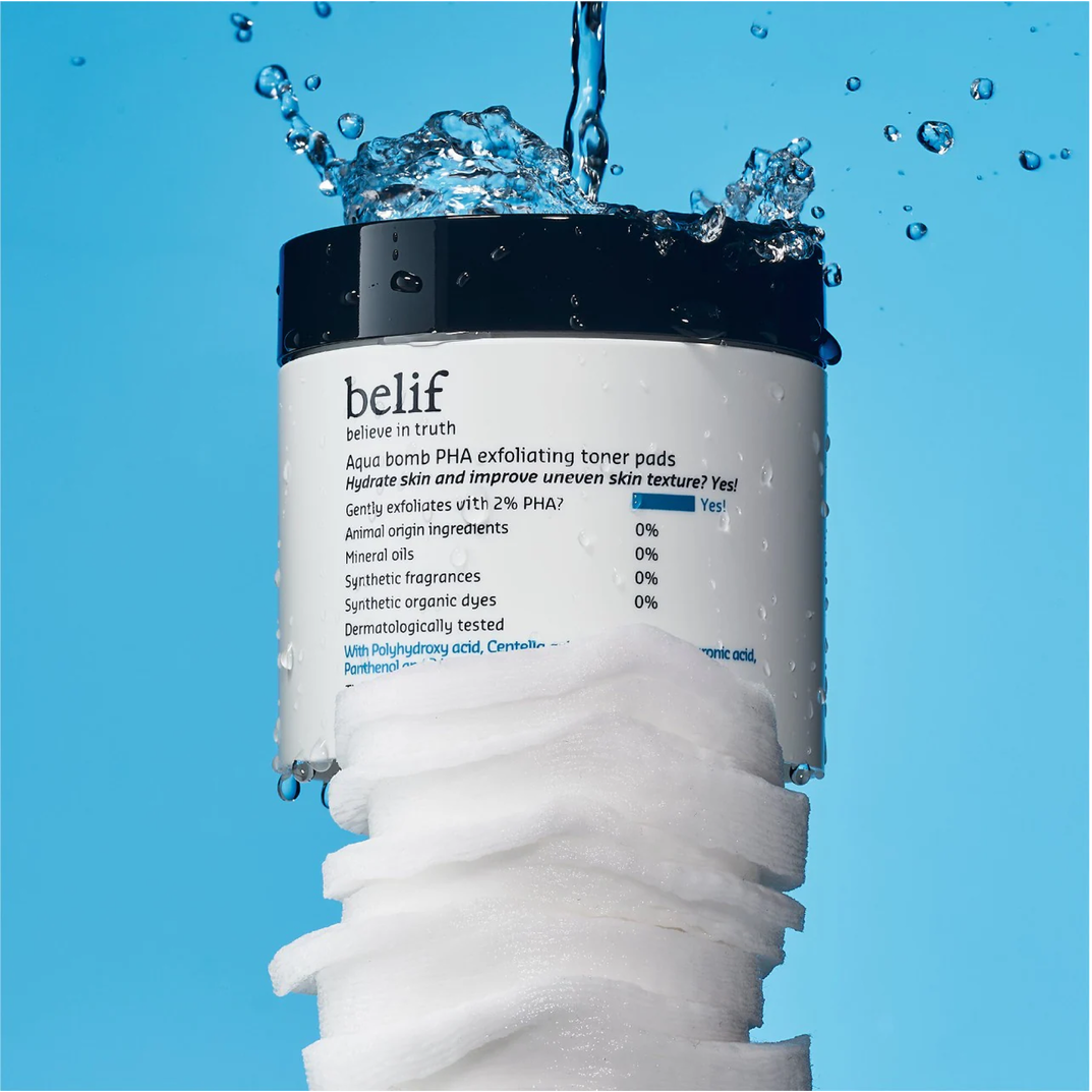 belif Aqua Bomb PHA Exfoliating Toner Pads