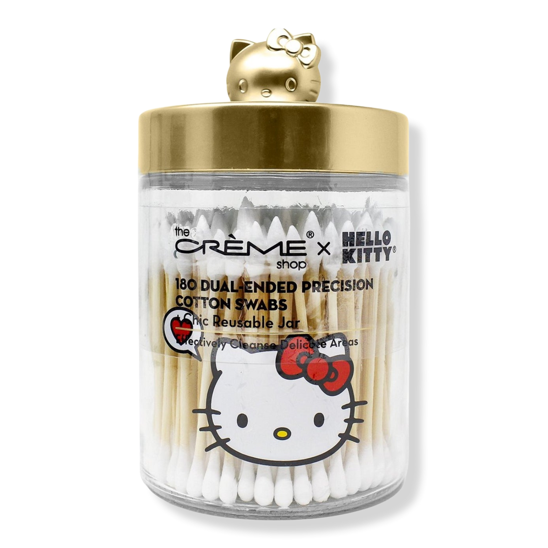 The Crme Shop Hello Kitty Chic Reusable Jar with Cotton Swabs - Matte Gold