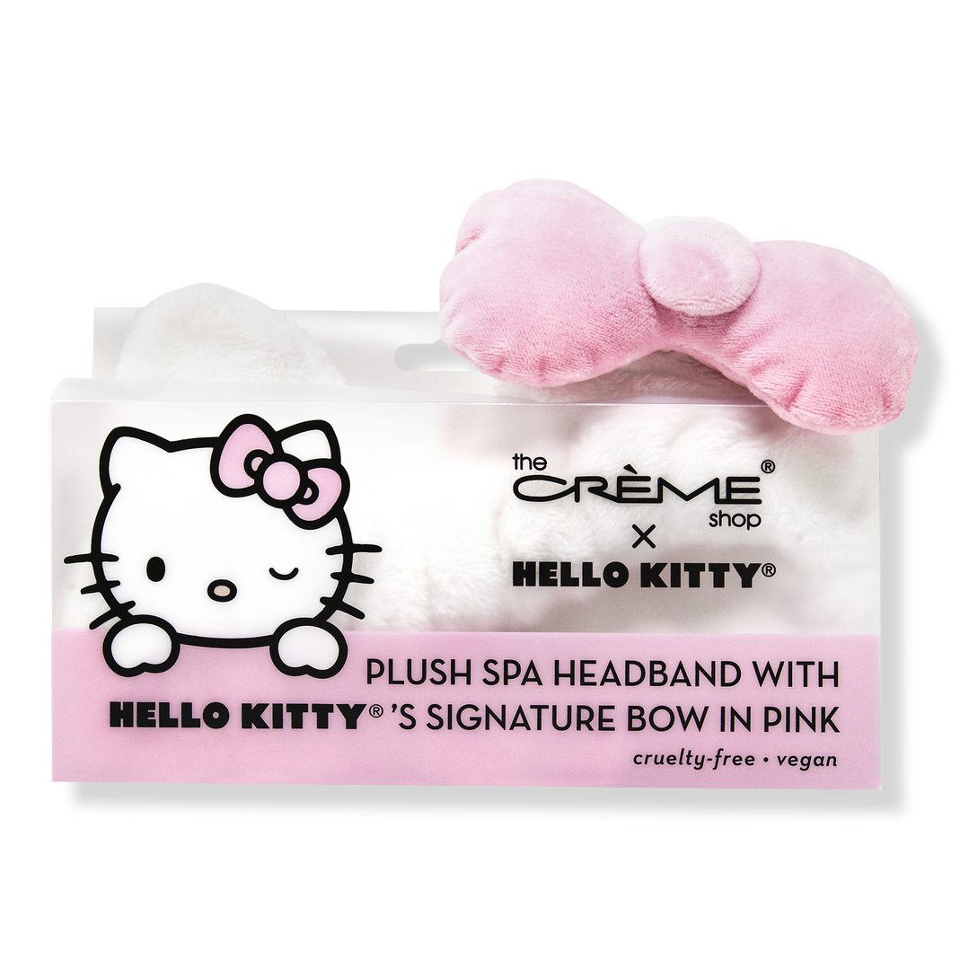 The Crme Shop Hello Kitty Plush Spa Headband with Signature Bow-Pink