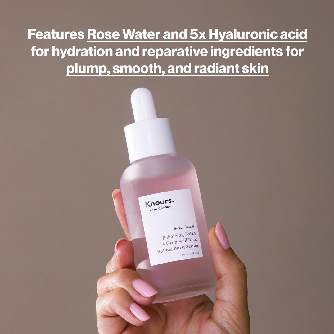 Knours. Balancing 5xHA + Gromwell Root Bubble Burst Serum