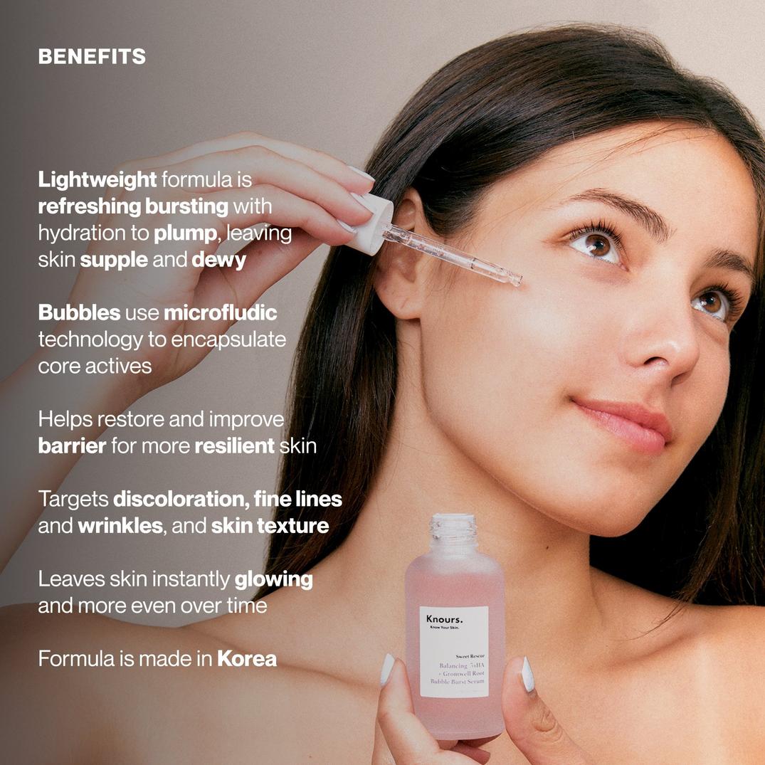 Knours. Balancing 5xHA + Gromwell Root Bubble Burst Serum