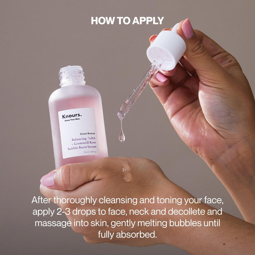 Knours. Balancing 5xHA + Gromwell Root Bubble Burst Serum