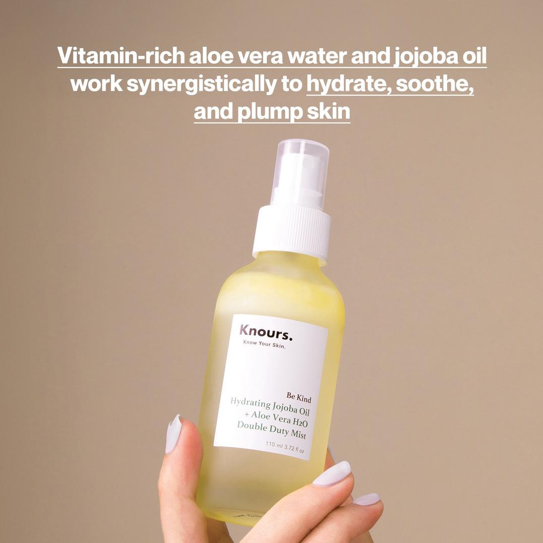 Knours. Hydrating Jojoba Oil + Aloe Vera H2O Double Duty Mist