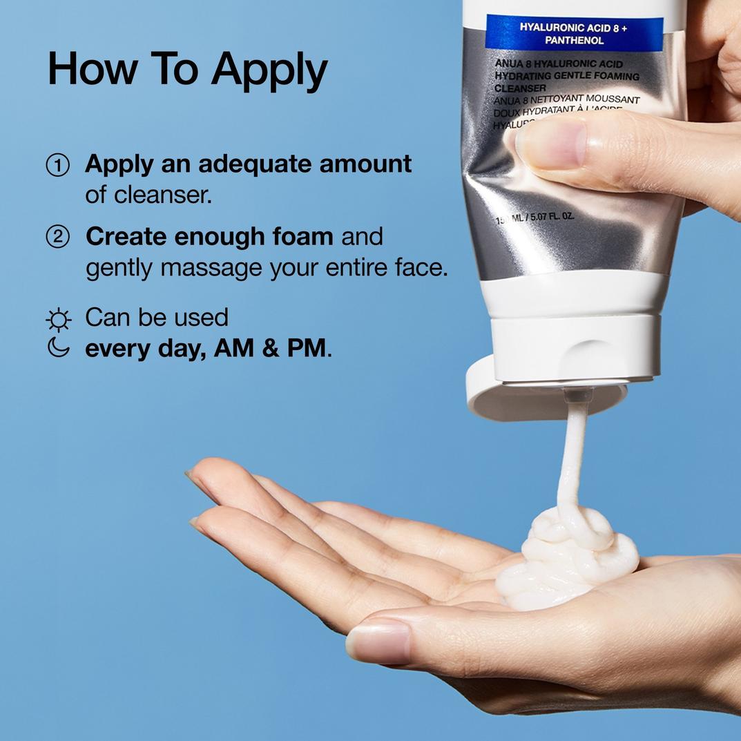 ANUA 8 Hyaluronic Acid Hydrating Gentle Foaming Cleanser