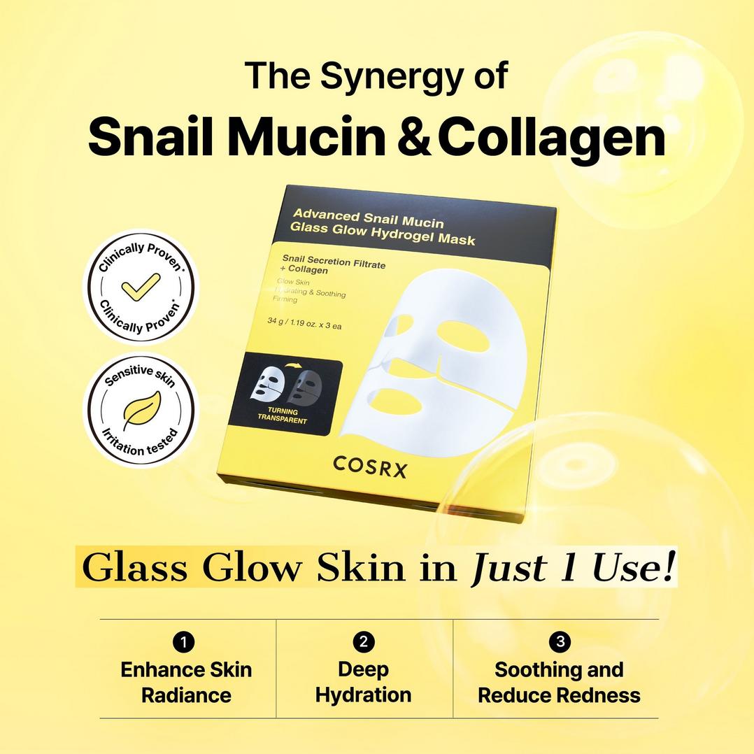 COSRX Advanced Snail Mucin Glass Glow Hydrogel Mask