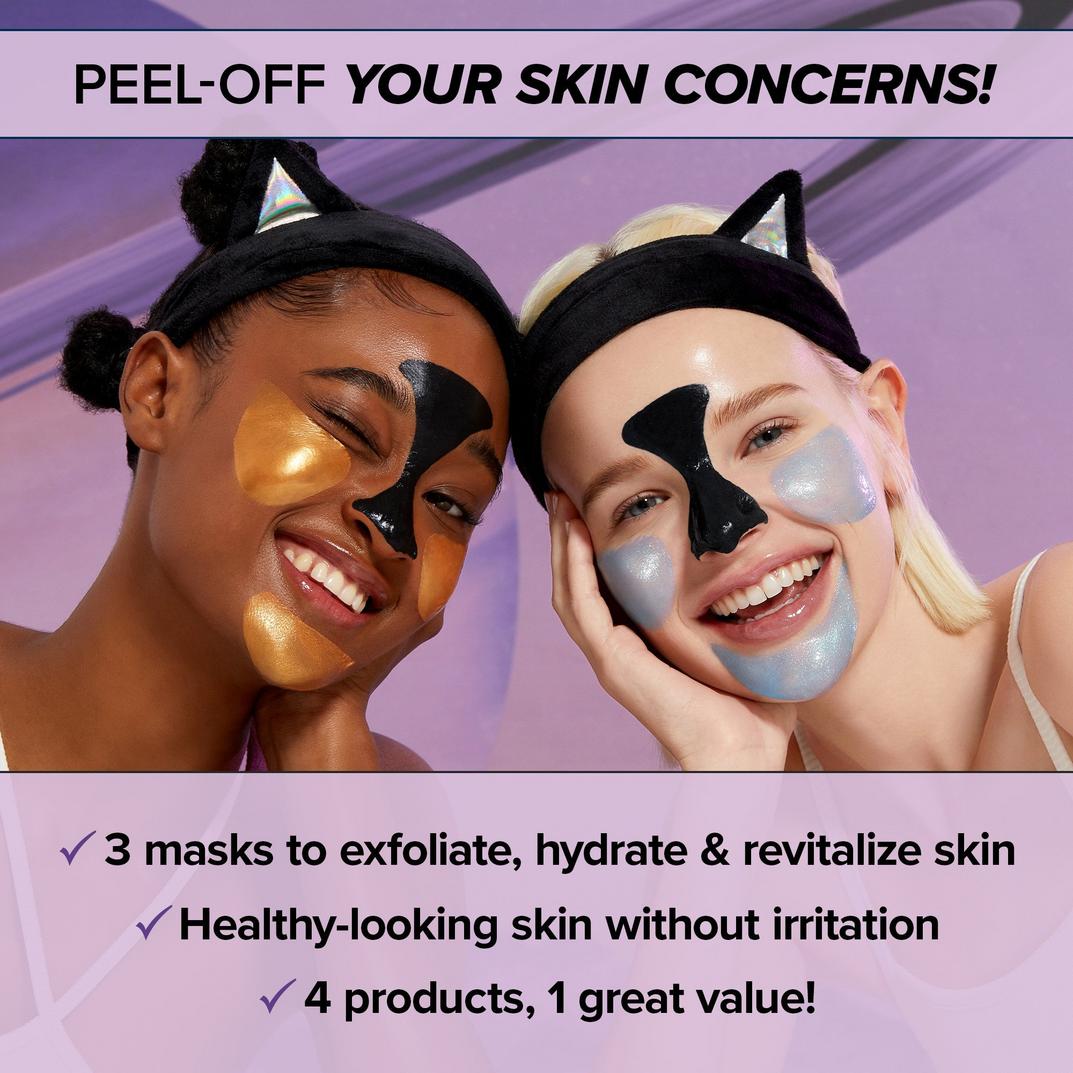 I Dew Care Astro Kitten Peel-Off Masks and Headband Set