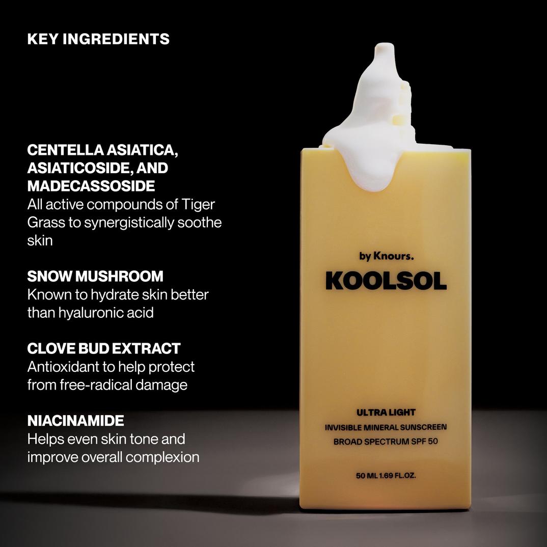 Knours. Koolsol Ultra Light Invisible Mineral Sunscreen Broad Spectrum SPF50