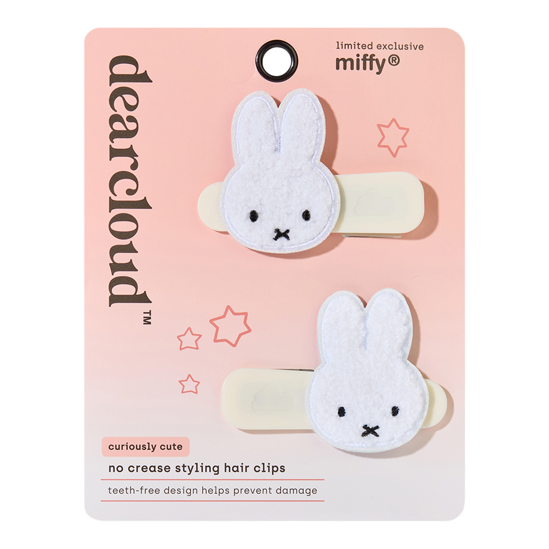 dearcloud Miffy Curiously Cute No Crease Styling Plush Hair Clips