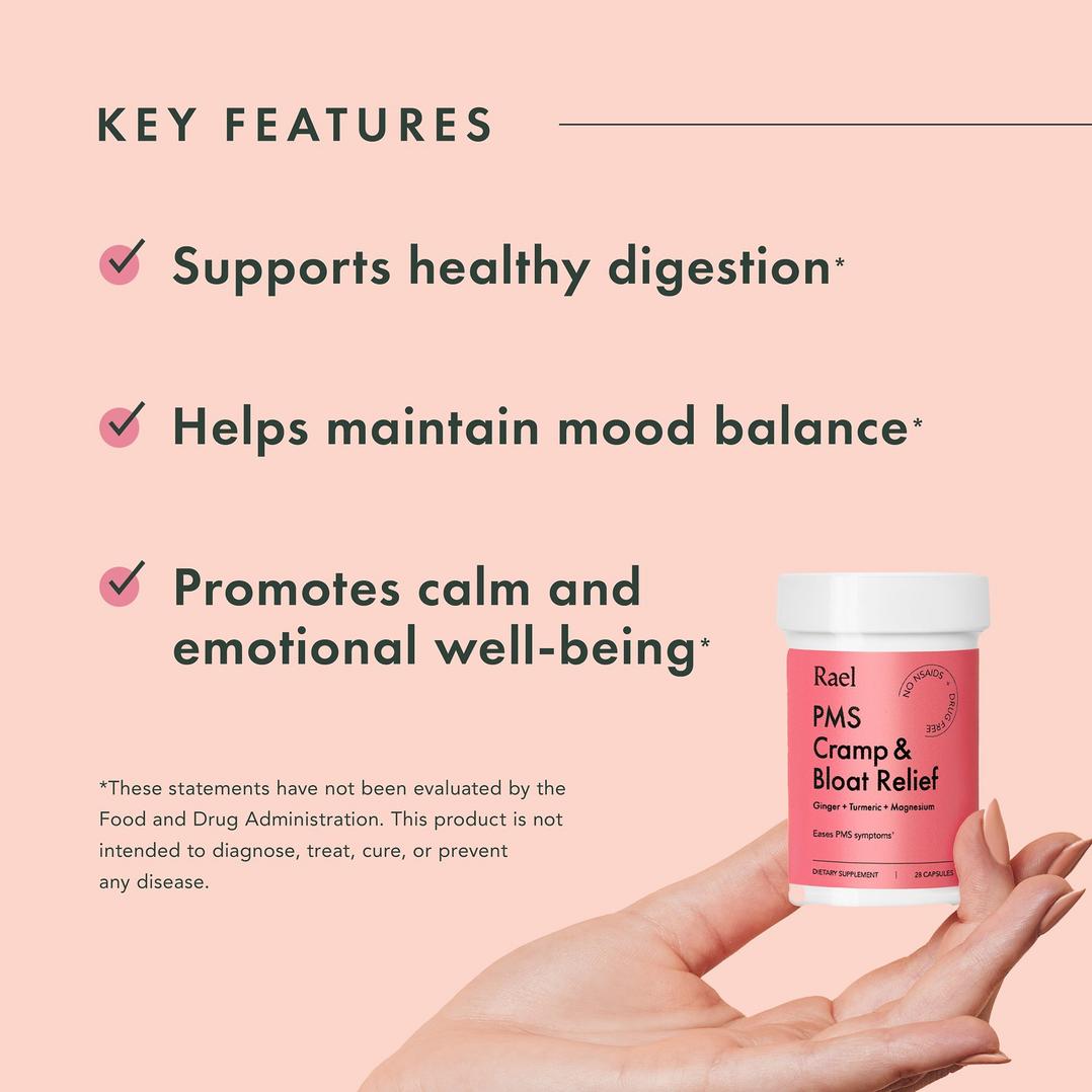Rael PMS Cramp & Bloat Supplement