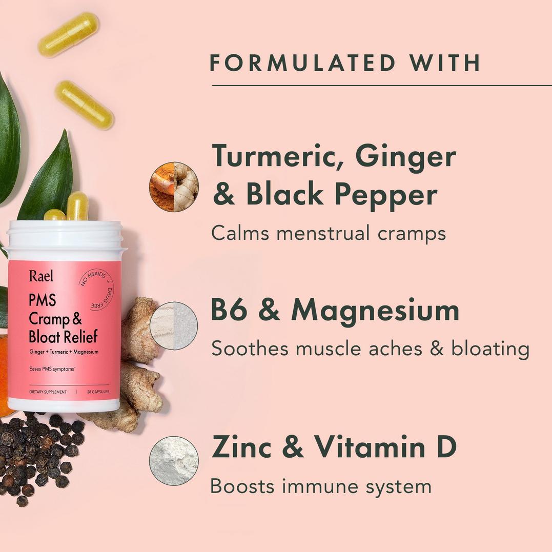 Rael PMS Cramp & Bloat Supplement