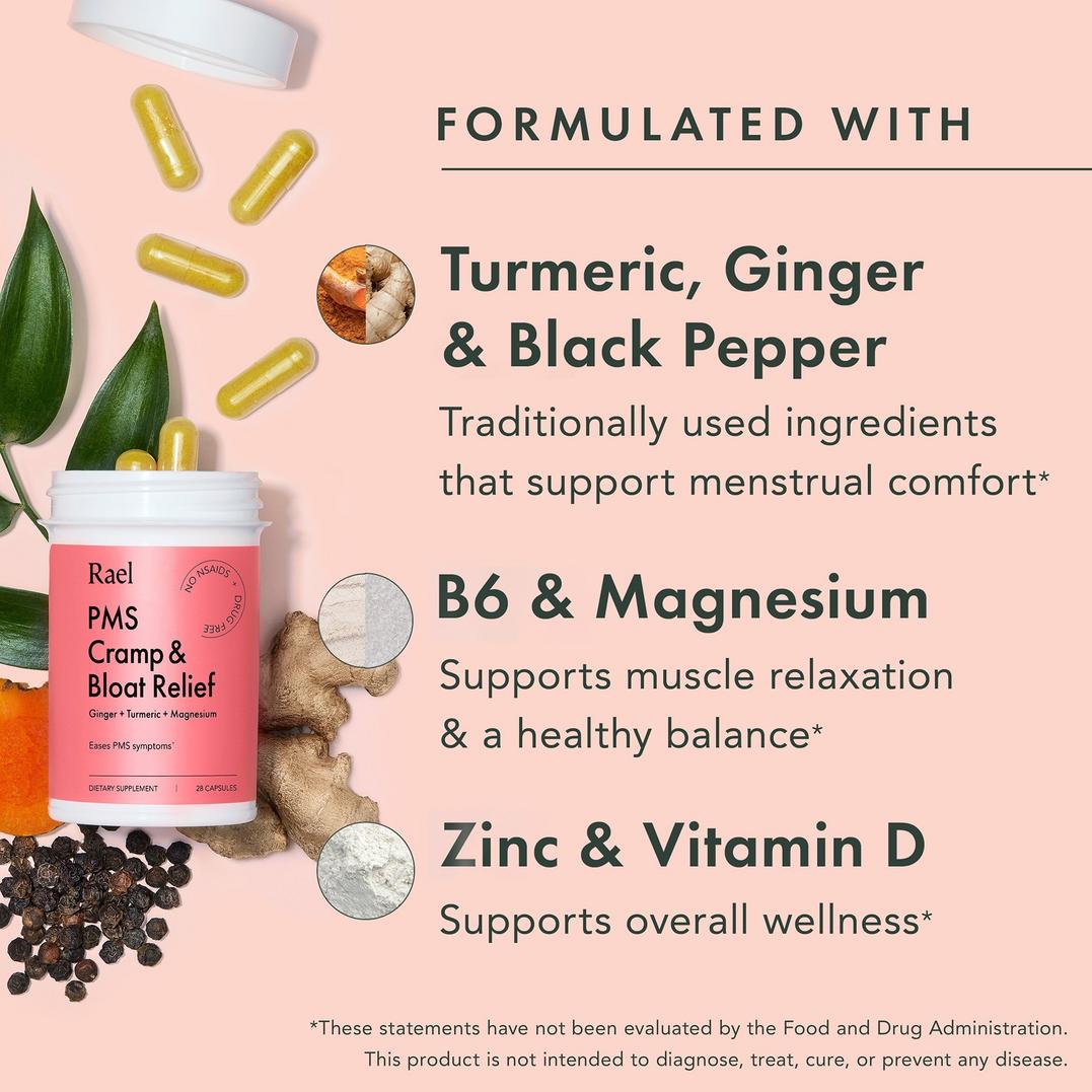 Rael PMS Cramp & Bloat Supplement