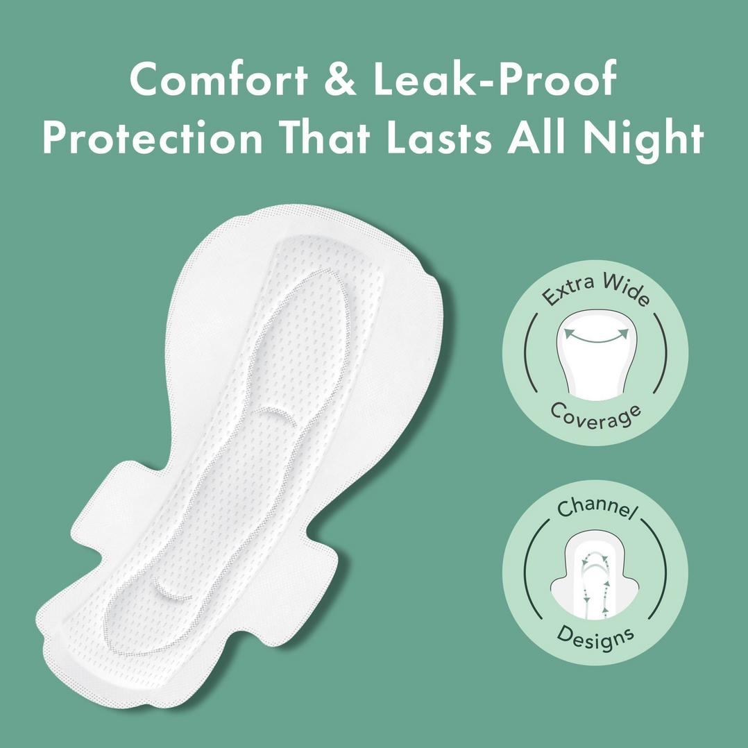 Rael Overnight Organic Cotton Cover Pads With Wings