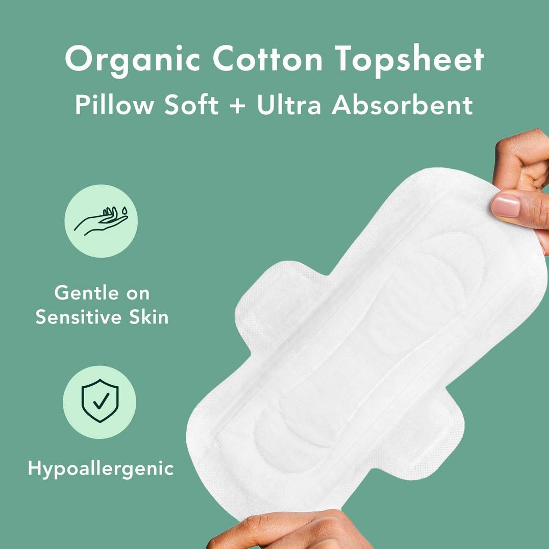 Rael Regular Organic Cotton Cover Pads With Wings