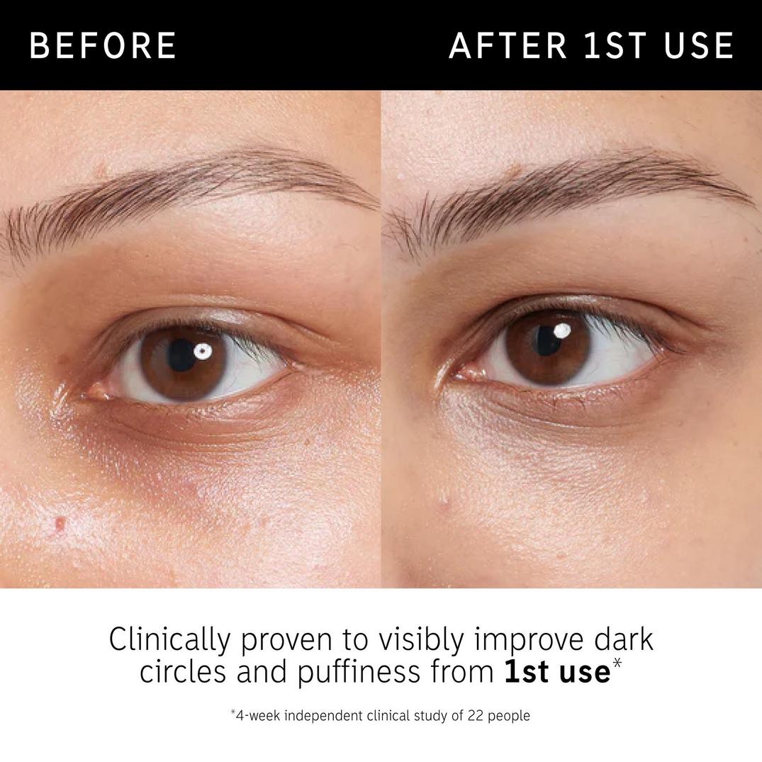 The INKEY List Caffeine De-puffing + Dark Circle Eye Cream, in use