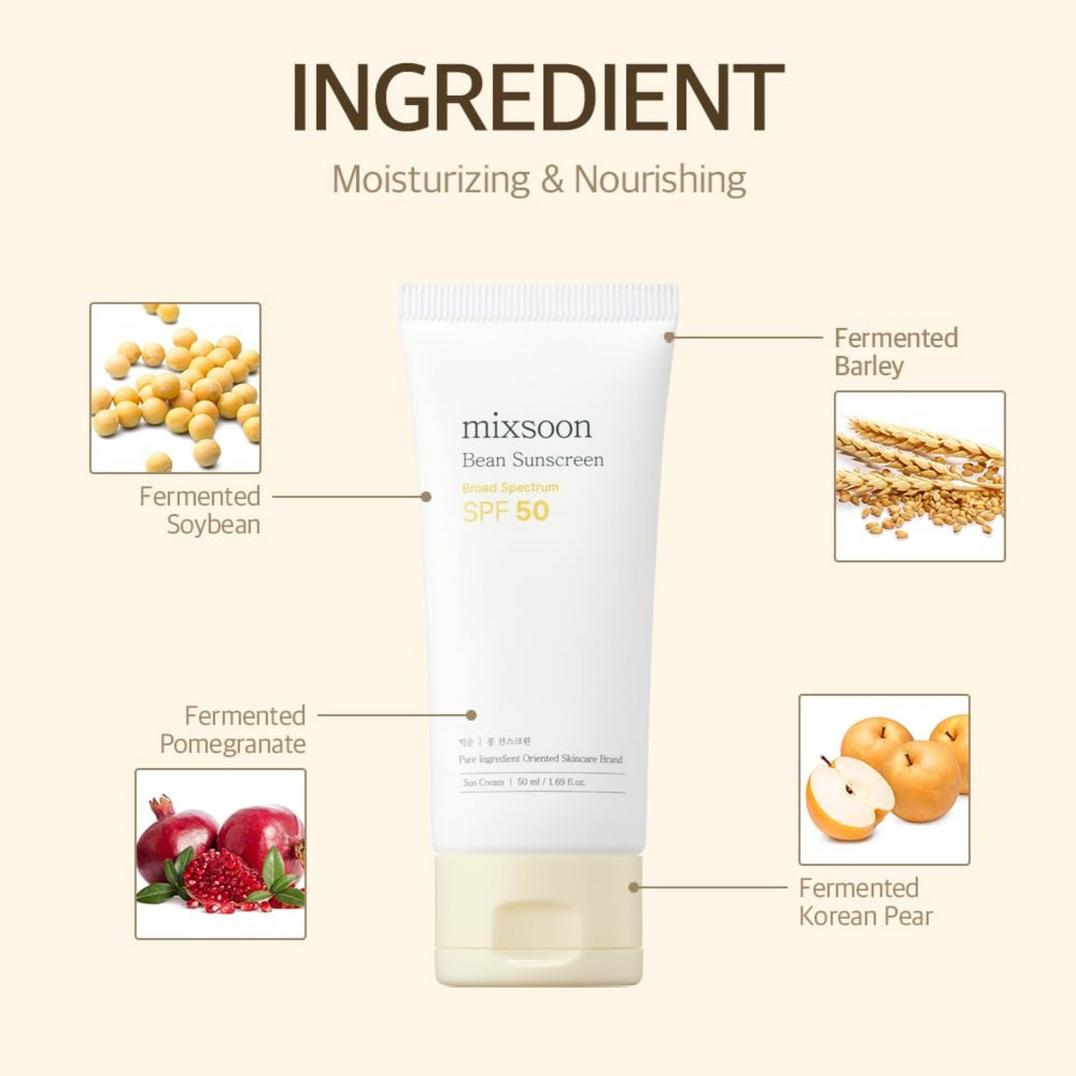Mixsoon Bean Sunscreen SPF 50 Moisturizer