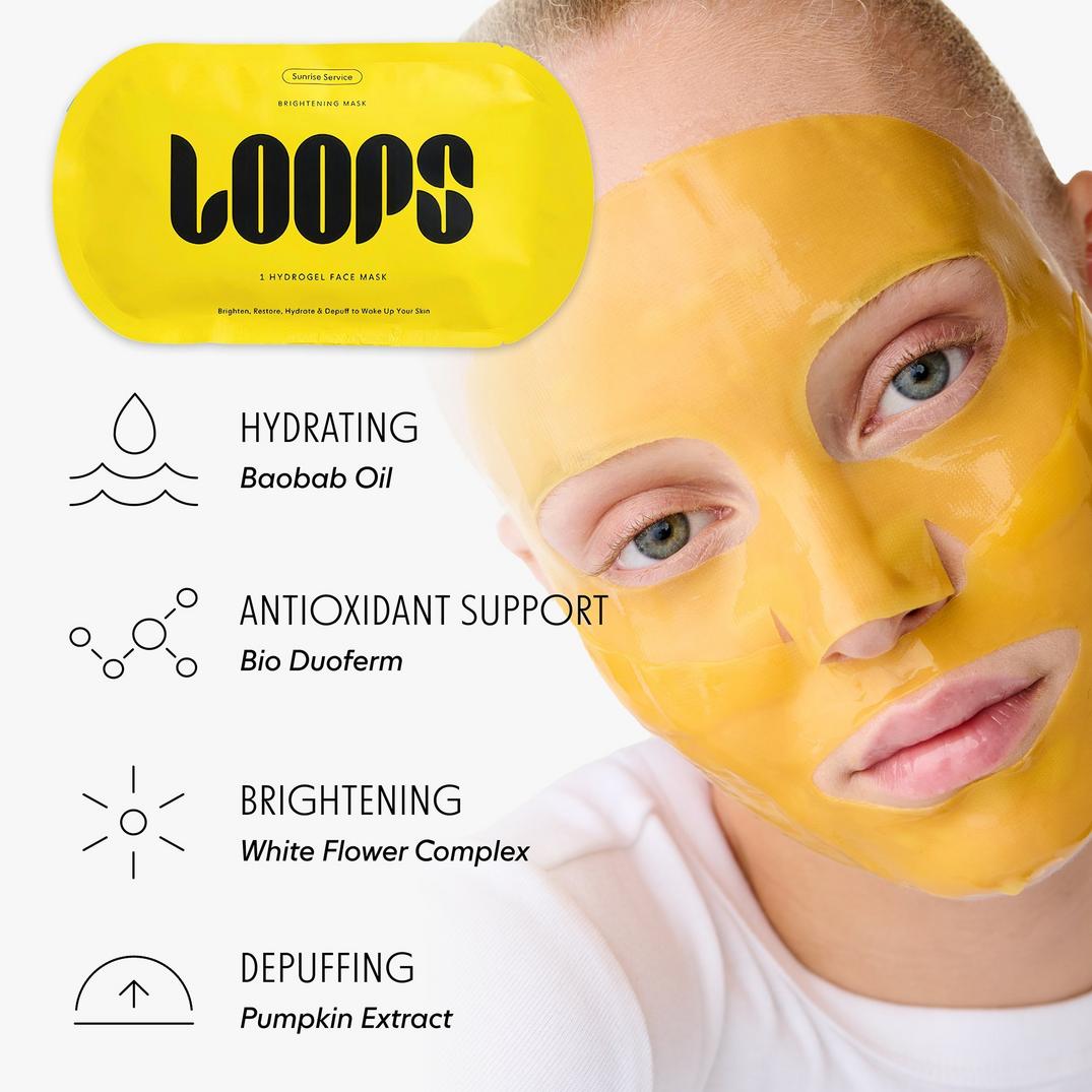 LOOPS Sculpt & Glow Hydrogel Face & Eye Mask 4 Piece Set + Gua Sha