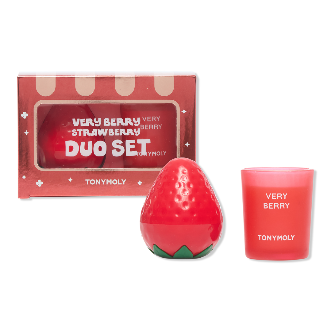 TONYMOLY Very Berry Strawberry Hand Cream and Candle Set
