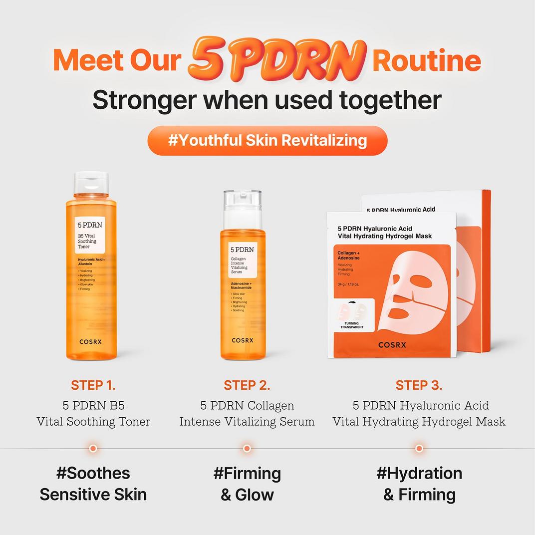 COSRX 5 PDRN Hyaluronic Acid Vital Hydrating Hydrogel Mask with Collagen & Adenosine