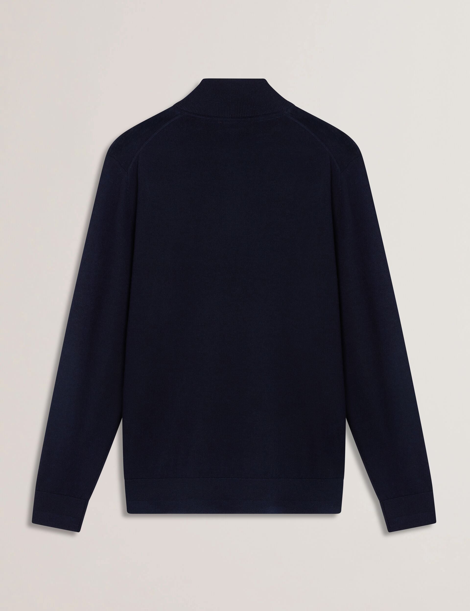Ted Baker Limehas Wool Quarter Zip Funnel Neck Jumper In Navy