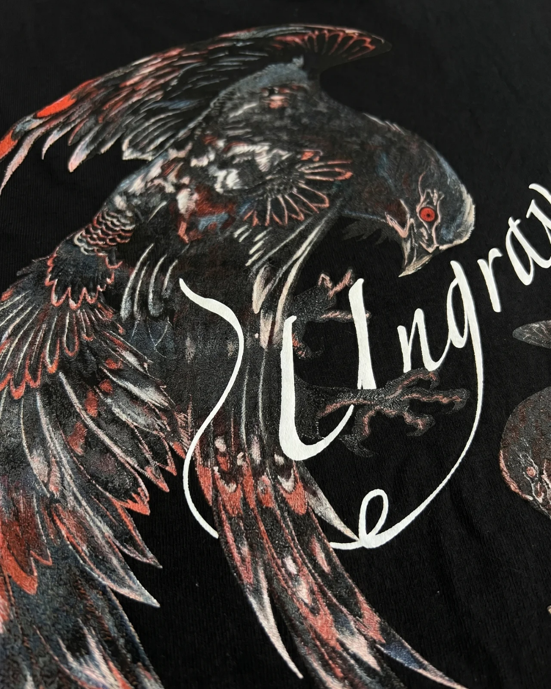 BLACK FALLEN WINGS TEE