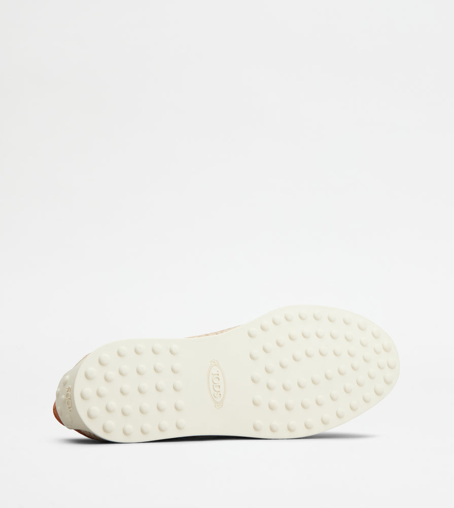 Tods Loafers In Suede Orange Womens
