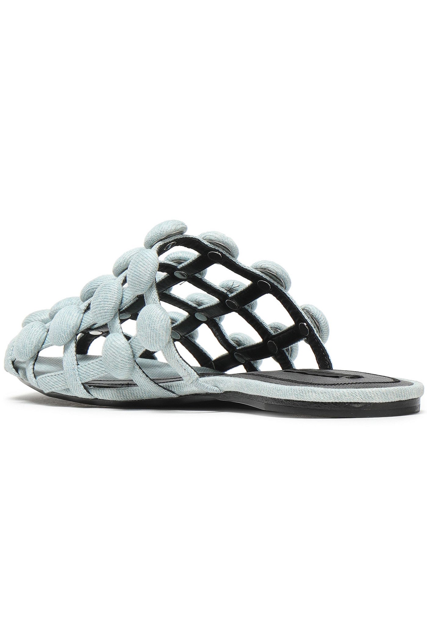 Alexander Wang Amelia Studded Denim Slippers Light Denim Women's