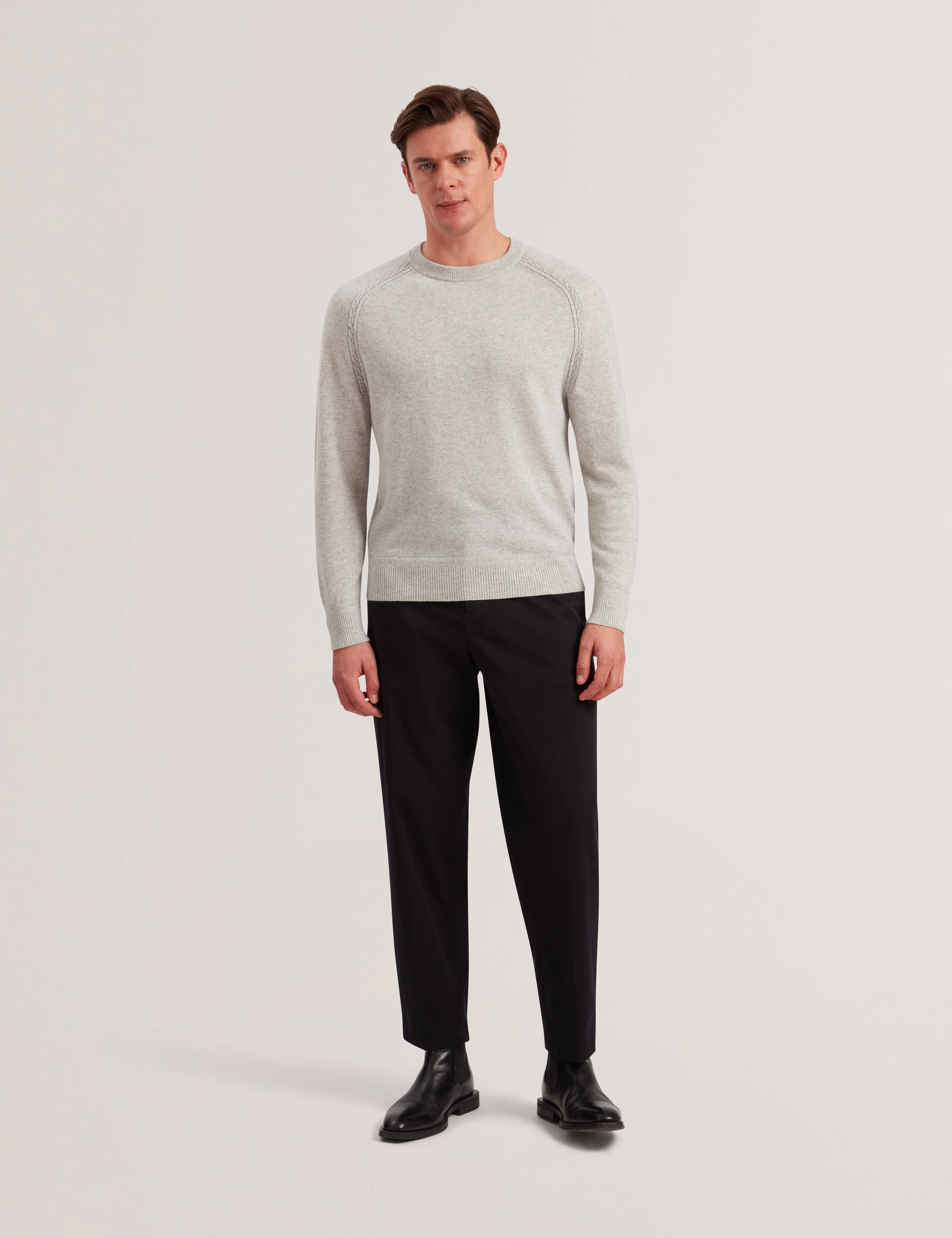 Ted Baker Glant Cashmere Cable Detail Crew Neck Jumper