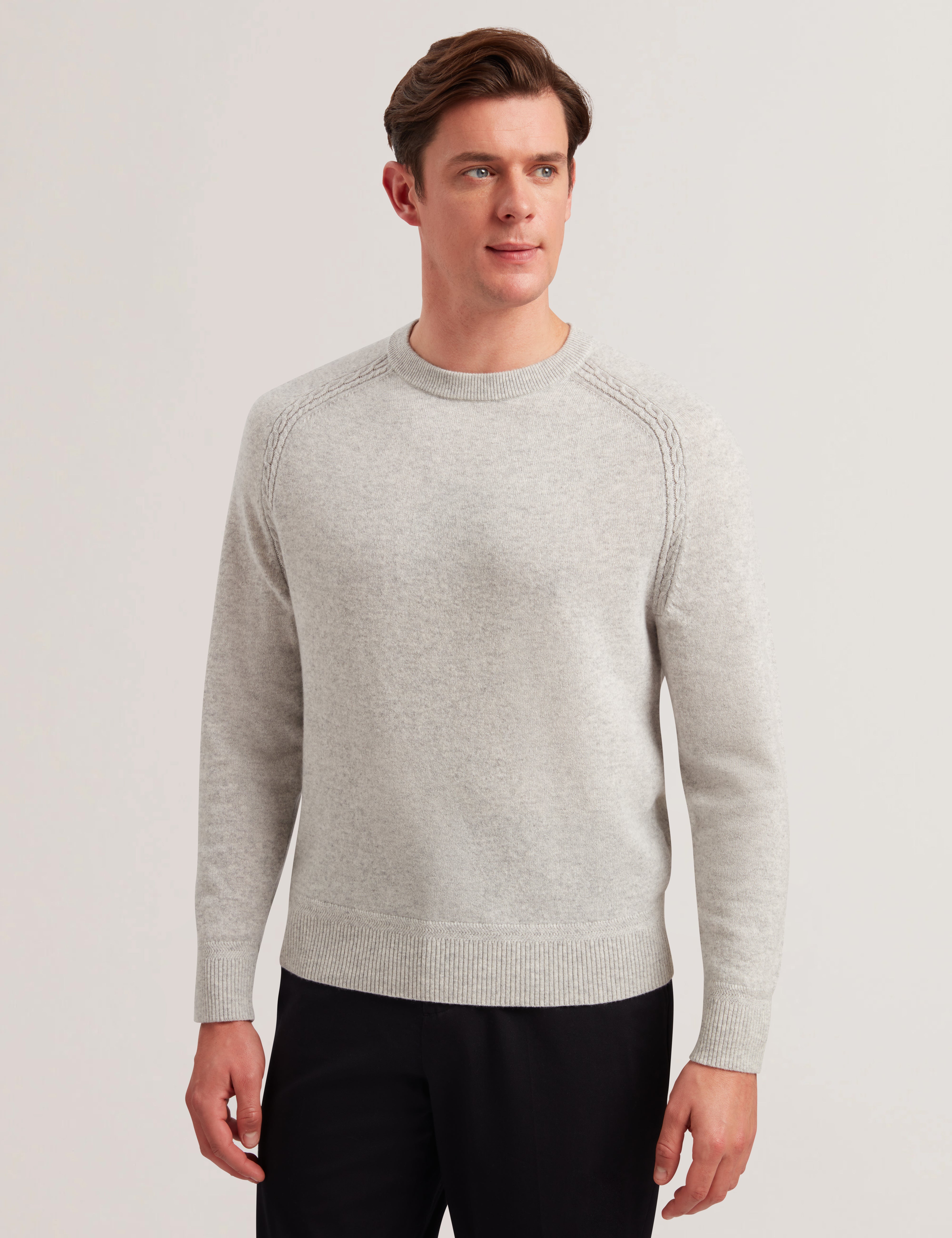 Ted Baker Glant Cashmere Cable Detail Crew Neck Jumper
