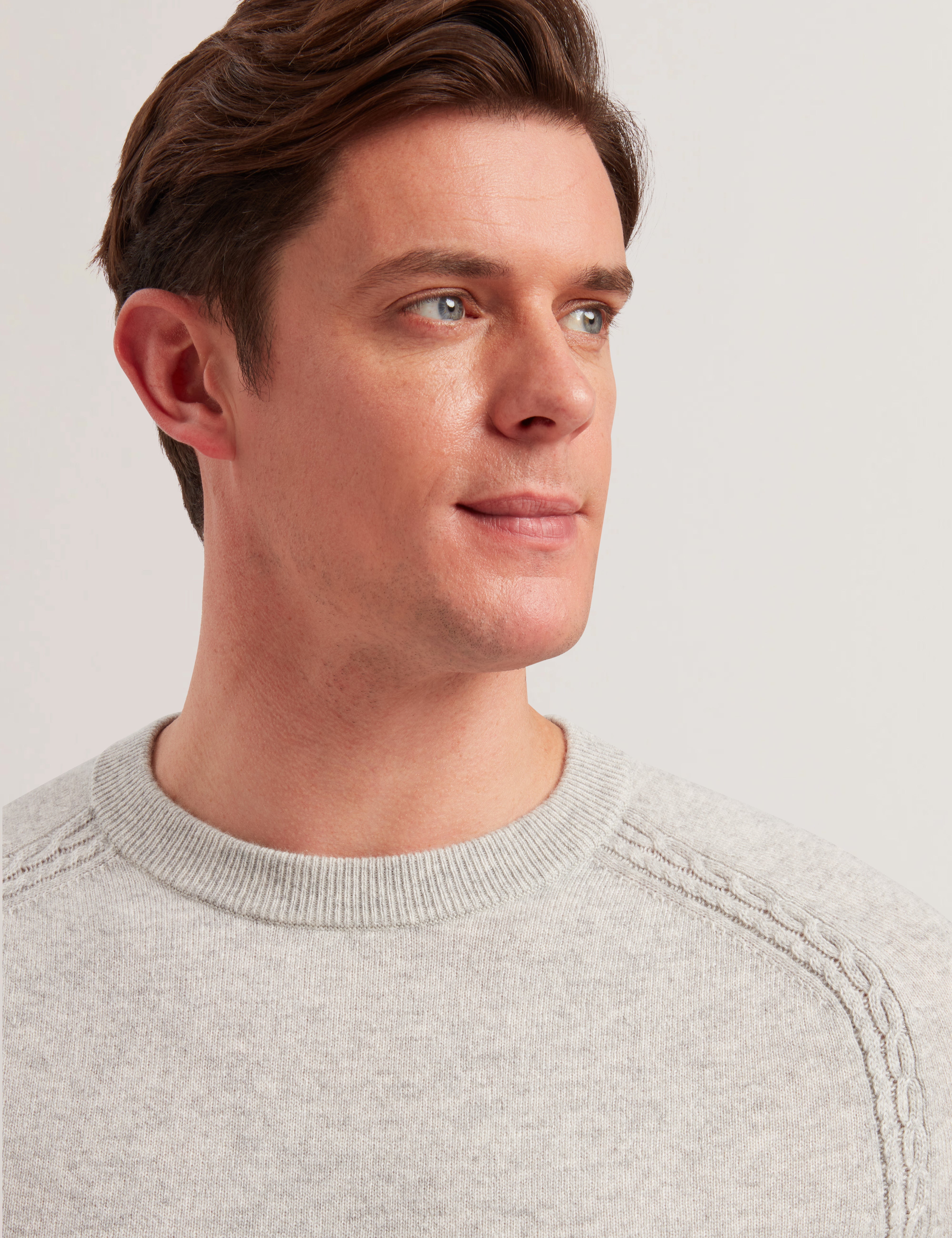 Ted Baker Glant Cashmere Cable Detail Crew Neck Jumper