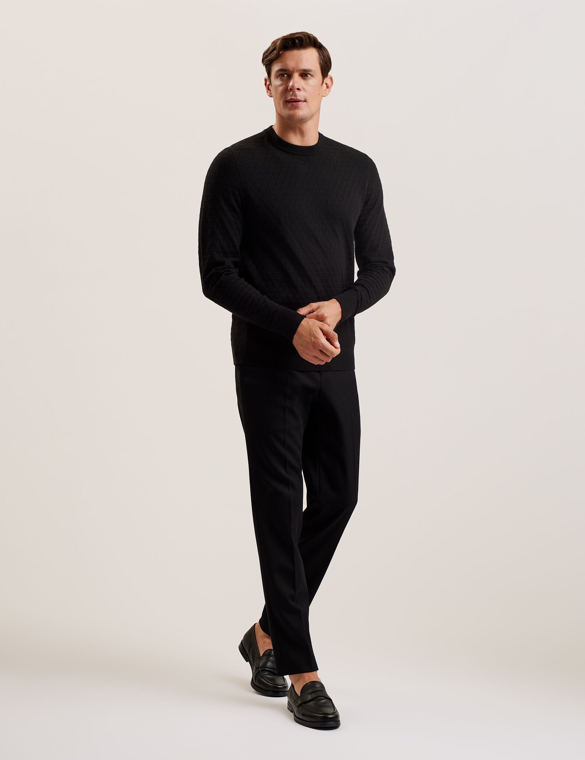 Ted Baker Loung Textured T Knit Crew Neck Jumper