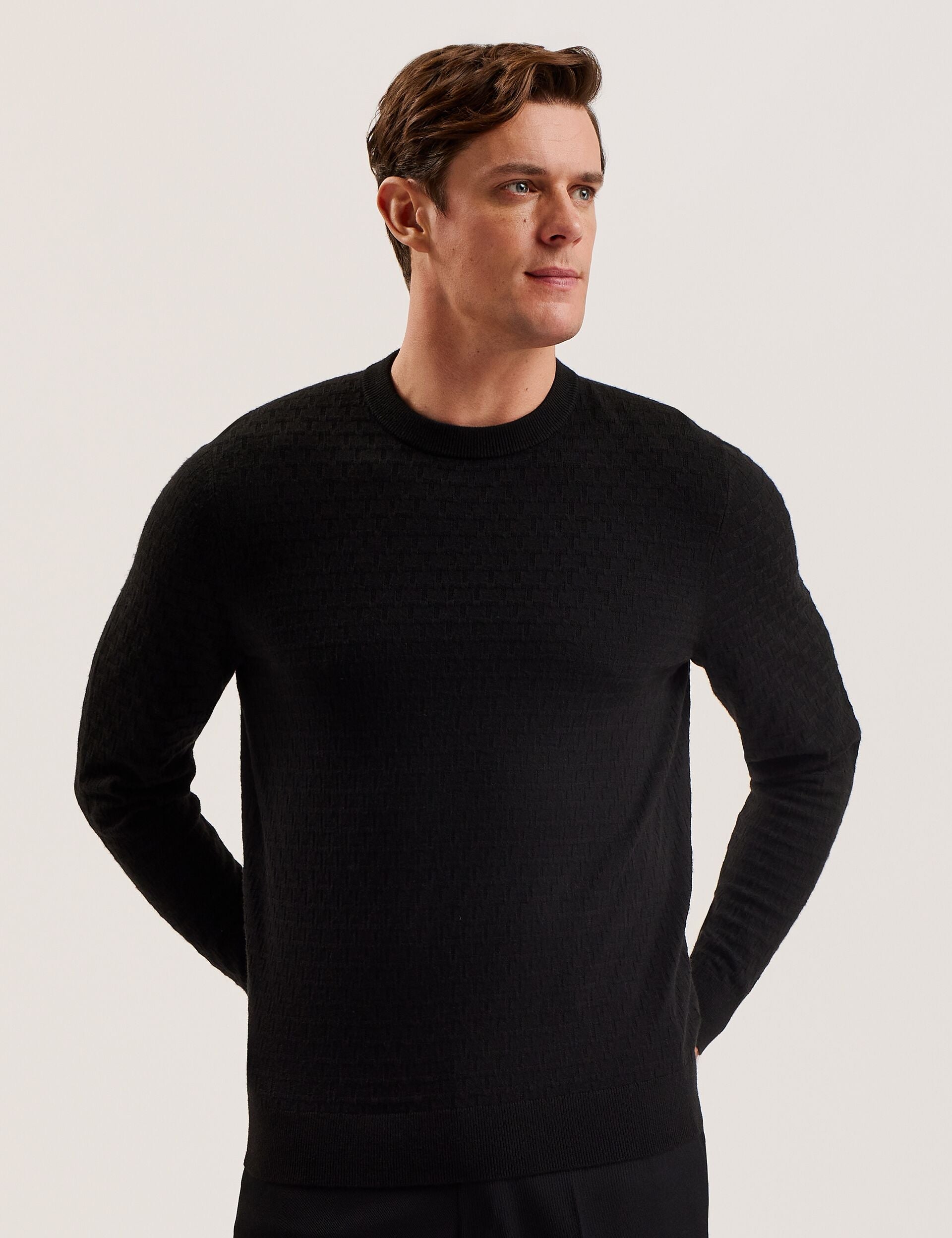Ted Baker Loung Textured T Knit Crew Neck Jumper