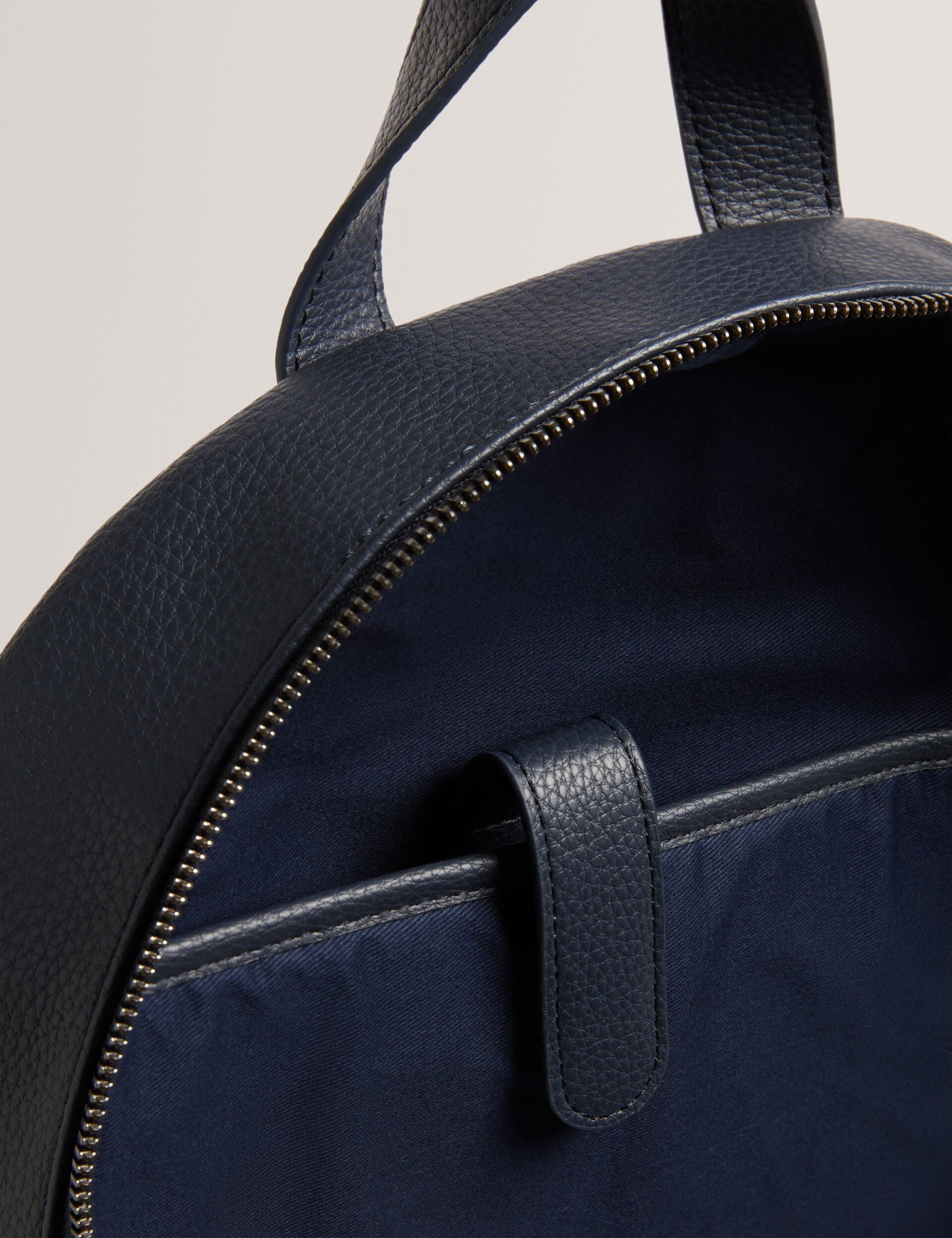 Ted Baker Kaileb Navy Faux Leather Backpack With Webbing Straps