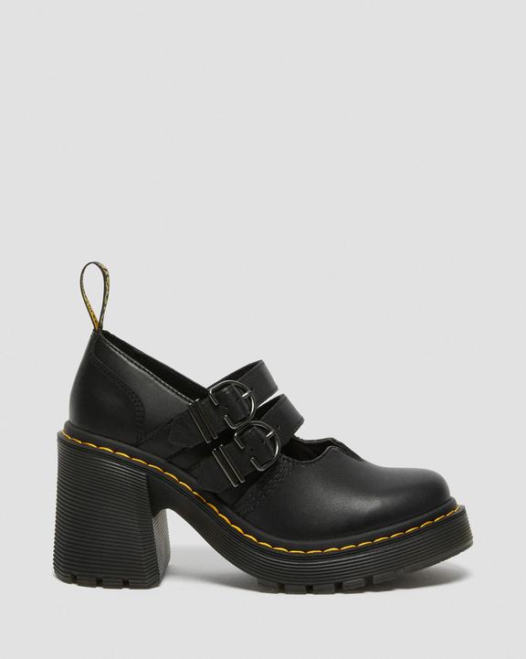 Dr Martens Eviee Sendal Leather Heeled Shoes - Black