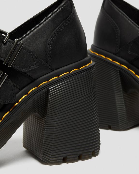 Dr Martens Eviee Sendal Leather Heeled Shoes - Black