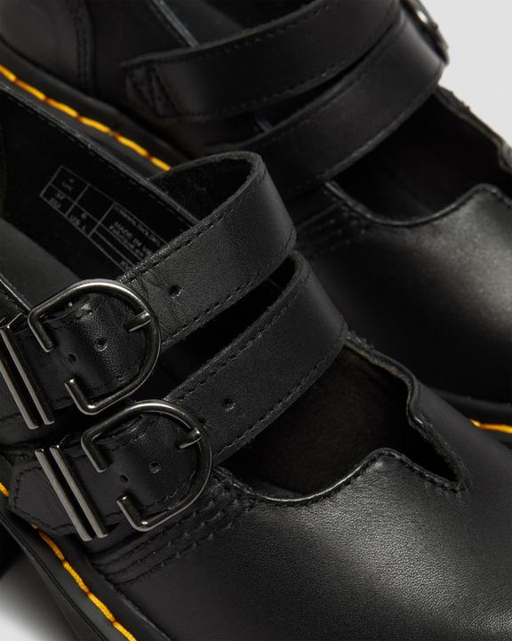 Dr Martens Eviee Sendal Leather Heeled Shoes - Black