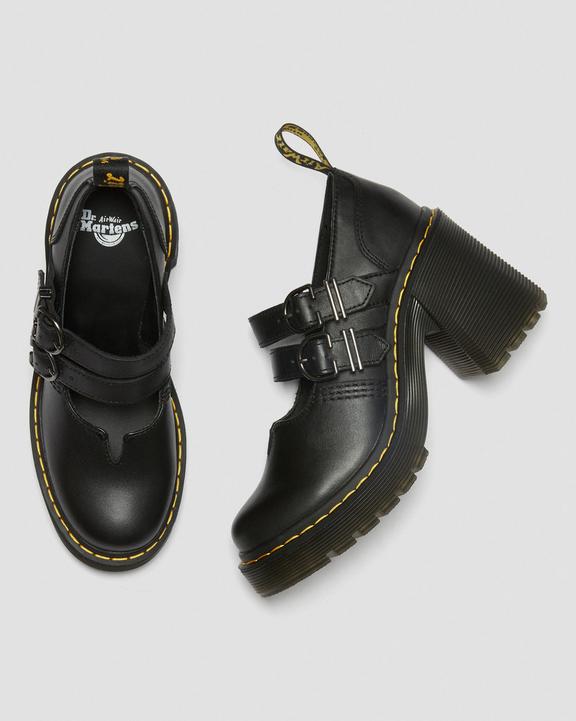 Dr Martens Eviee Sendal Leather Heeled Shoes - Black