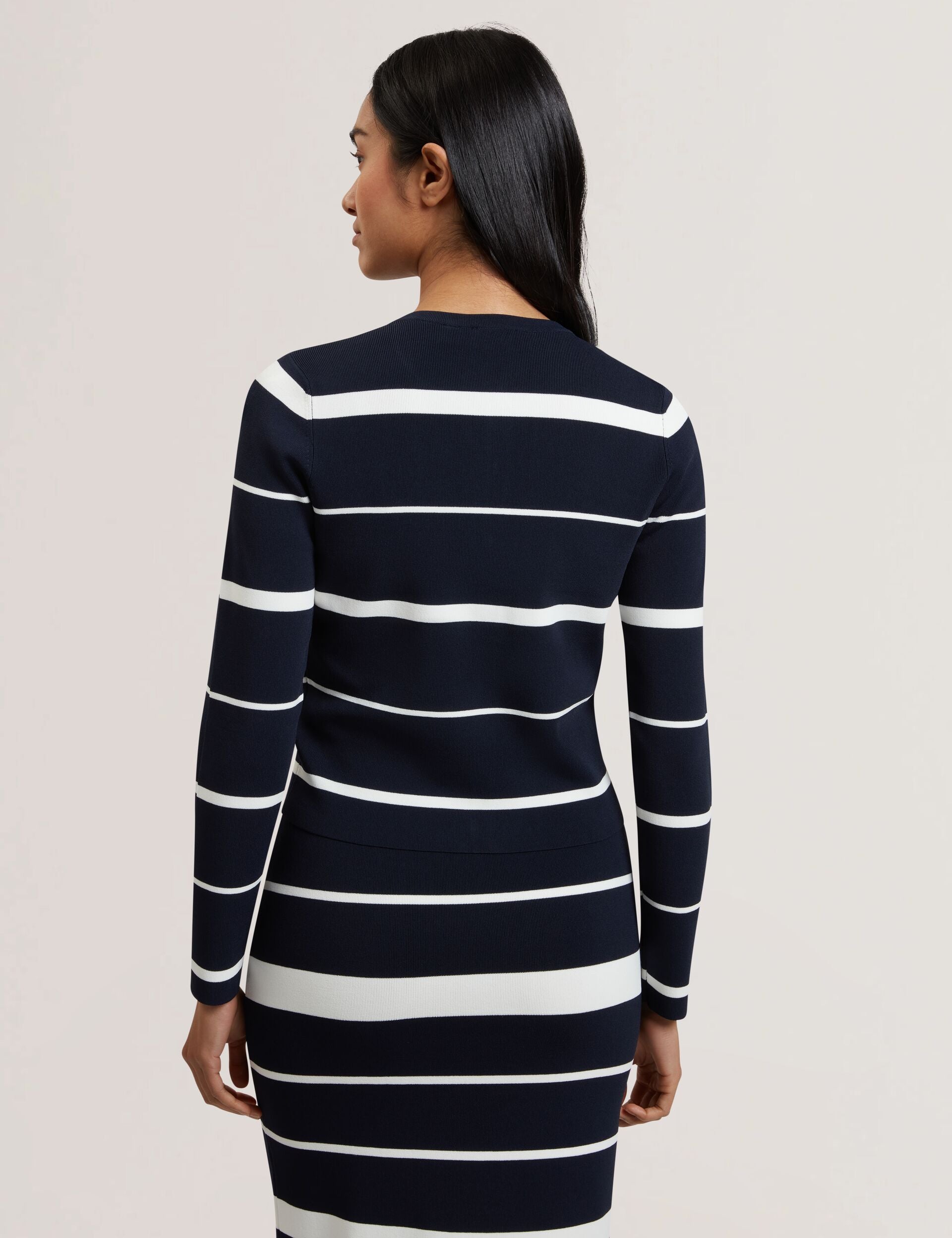 Ted Baker Eloriaa Stripe Fitted Crew Neck Cardigan Women's
