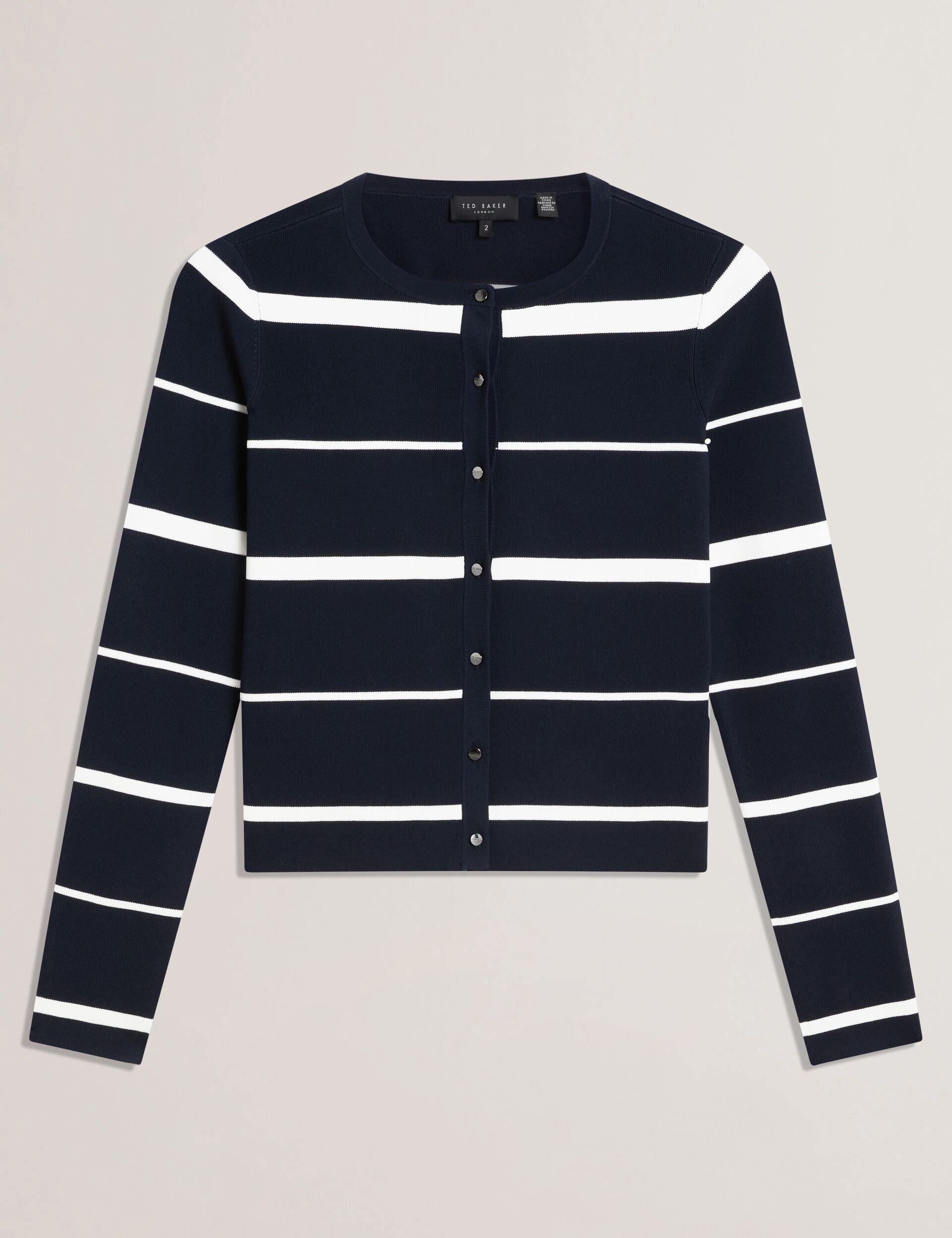 Ted Baker Eloriaa Stripe Fitted Crew Neck Cardigan Women's