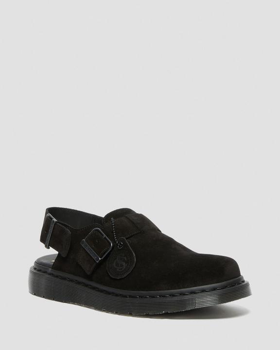 Dr Martens Jorge Made In England Suede Slingback Mules - Black