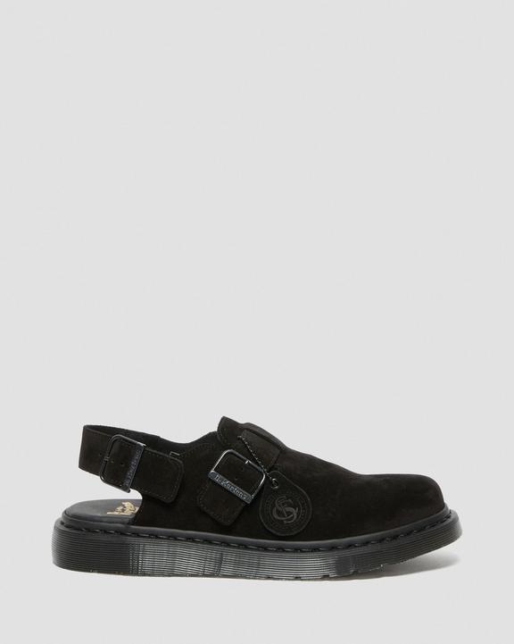 Dr Martens Jorge Made In England Suede Slingback Mules - Black